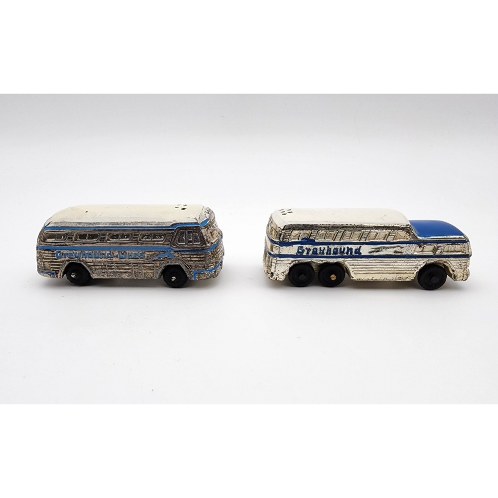 Vintage Greyhound Lines‎ Salt & Pepper Shakers Metal Japan